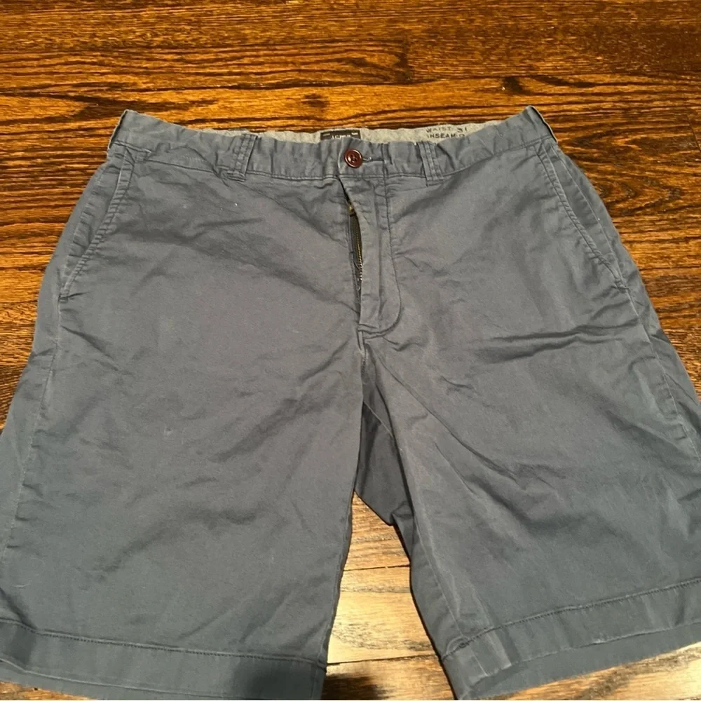 J. Crew Chino Shorts Mens 31 Blue Stretch Preppy Casual 9
